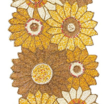 Colorful Sunflower Beaded Table Runner / Ruchi
