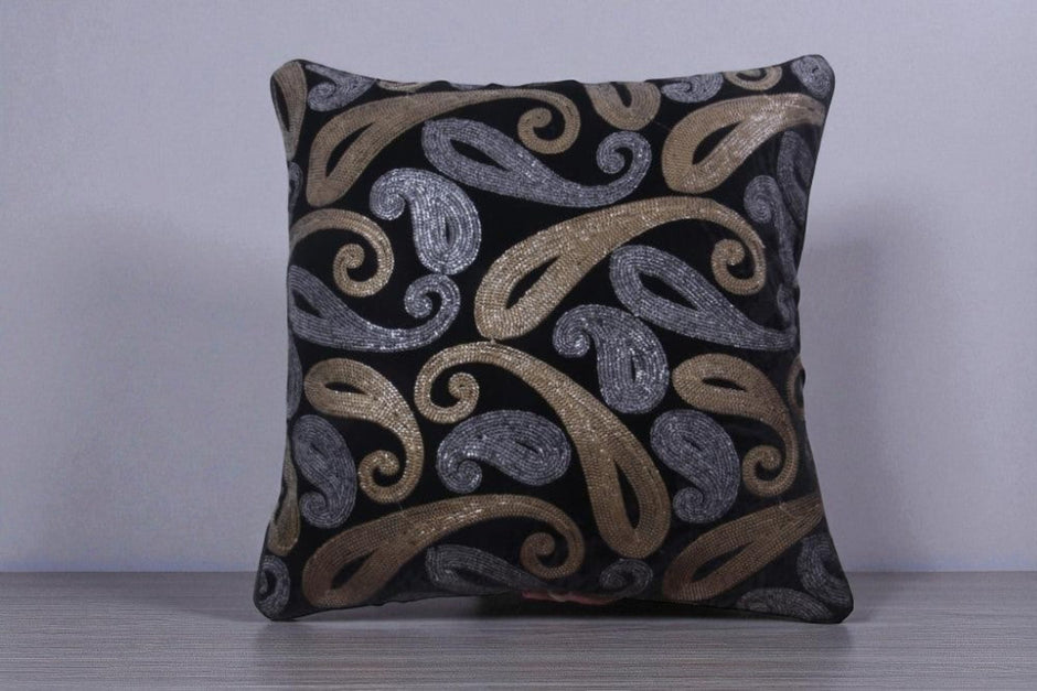 Shiny Thread Work Velvet Cushion Covers / Ruchi