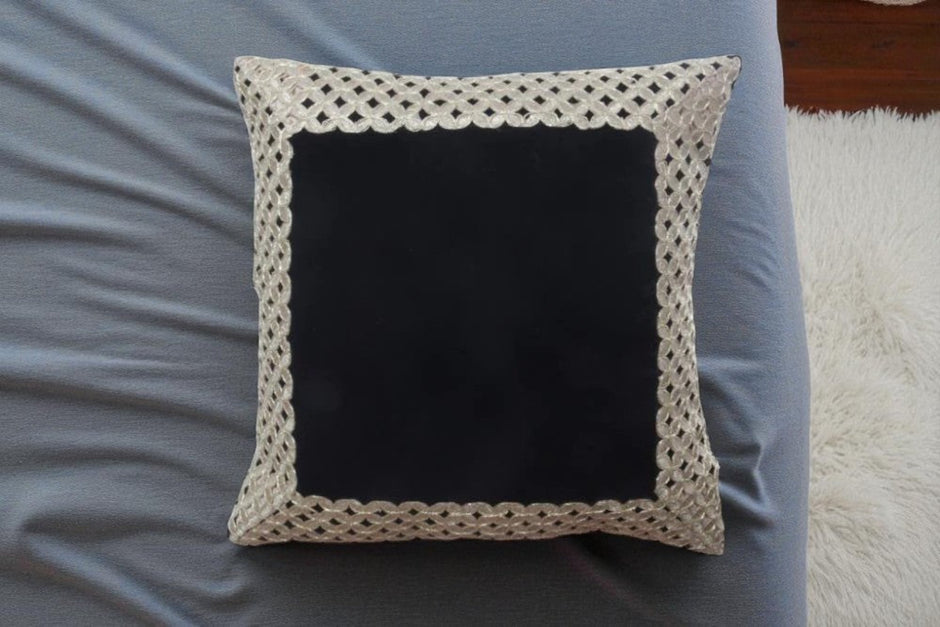 Black Velvet Cushion Cover Set / Ruchi