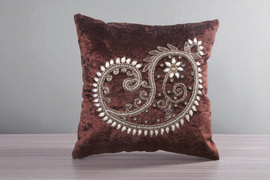 Artful Embroidered Velvet Cushion Covers / Ruchi