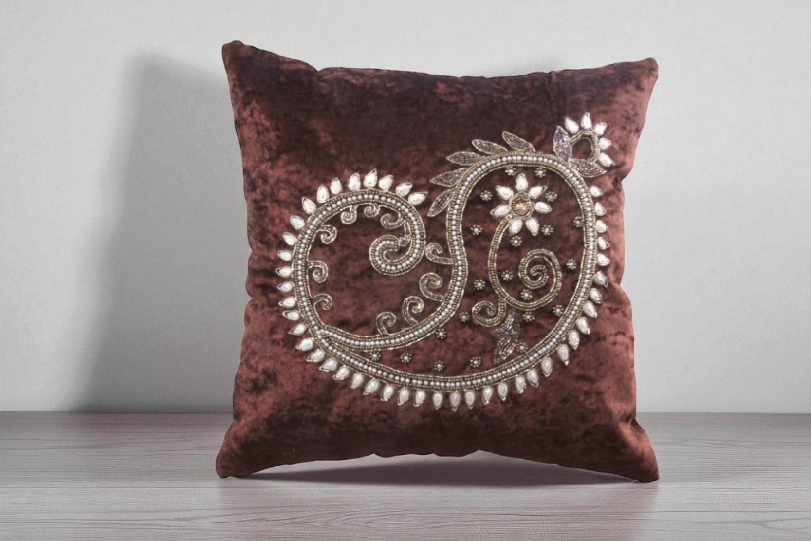 Artful Embroidered Velvet Cushion Covers / Ruchi