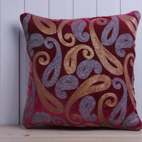 Thread Work Velvet Cushion Covers / Ruchi