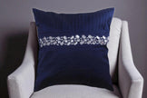 Aesthetic Pleated Embellished Silk Cushion Cover / Ruchi