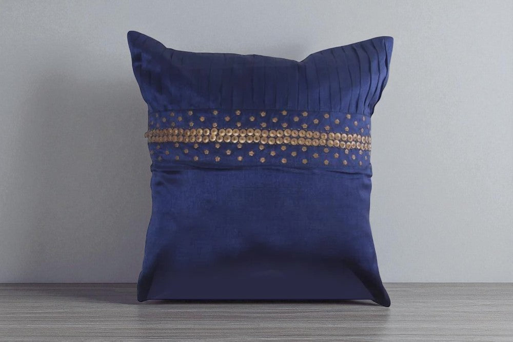 Pleated Silk Stylish Cushion Cover / Ruchi