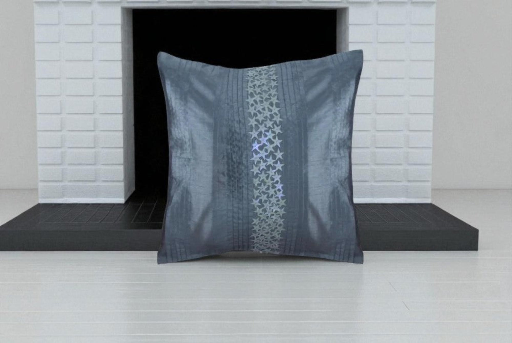 Muted Grey Silk Cushion Covers / Ruchi