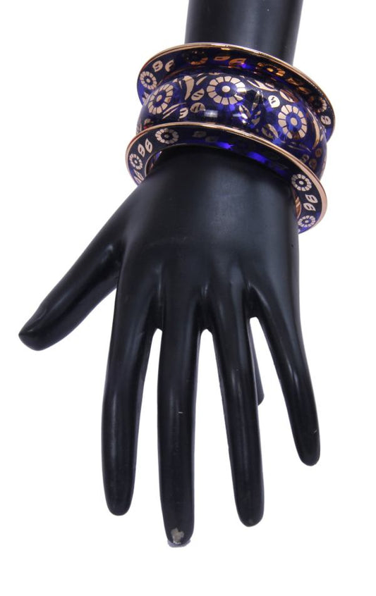 Shiny Golden Metallic Multicolor Bangle Set / Ruchi