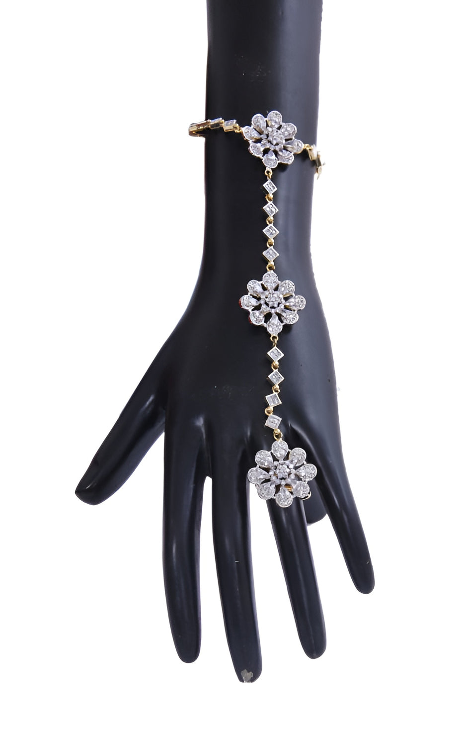 Gold-Toned American Diamond Bracelet / Ruchi