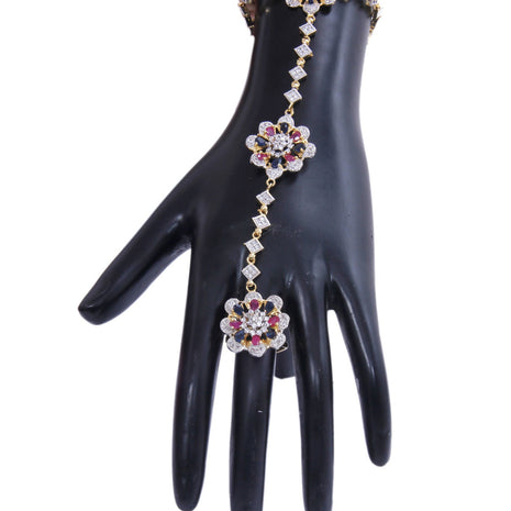 Multicolored AD-Studded Gold-Toned Bracelet / Ruchi