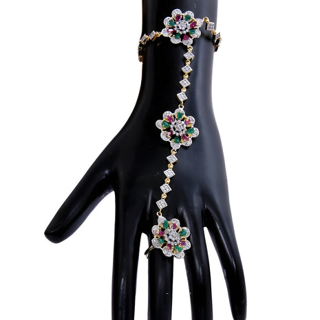 Gold-Toned Multi-colored Stone Bracelet / Ruchi