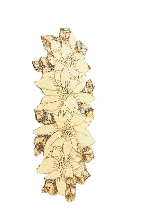 Golden Glitzy Beaded Table Runner / Ruchi