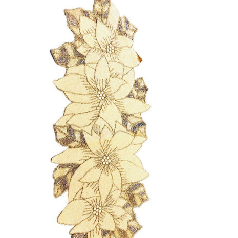 Golden Glitzy Beaded Table Runner / Ruchi