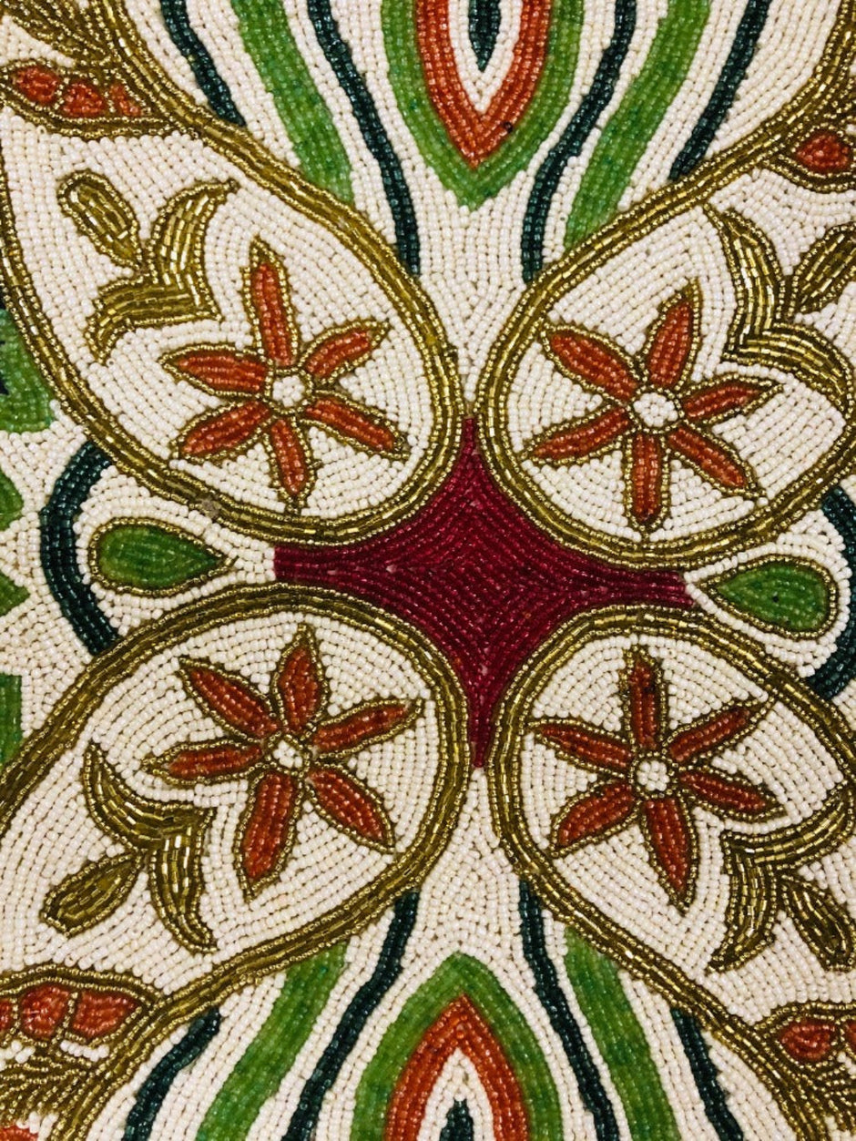 Handmade Paisley Beaded Table Runner/ Ruchi