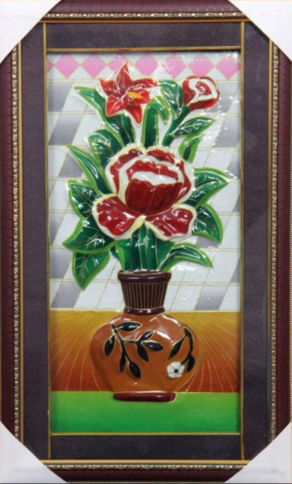 Modern Flower 3D Embossed Wall Hanging / Ruchi