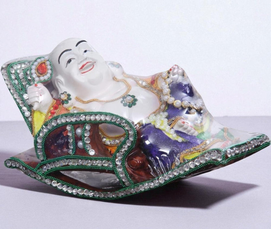 White Porcelain Laughing Buddha Statue / Ruchi