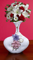 Minimal White Spiral Ceramic Vase / Ruchi