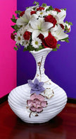 Minimal White Spiral Ceramic Vase / Ruchi