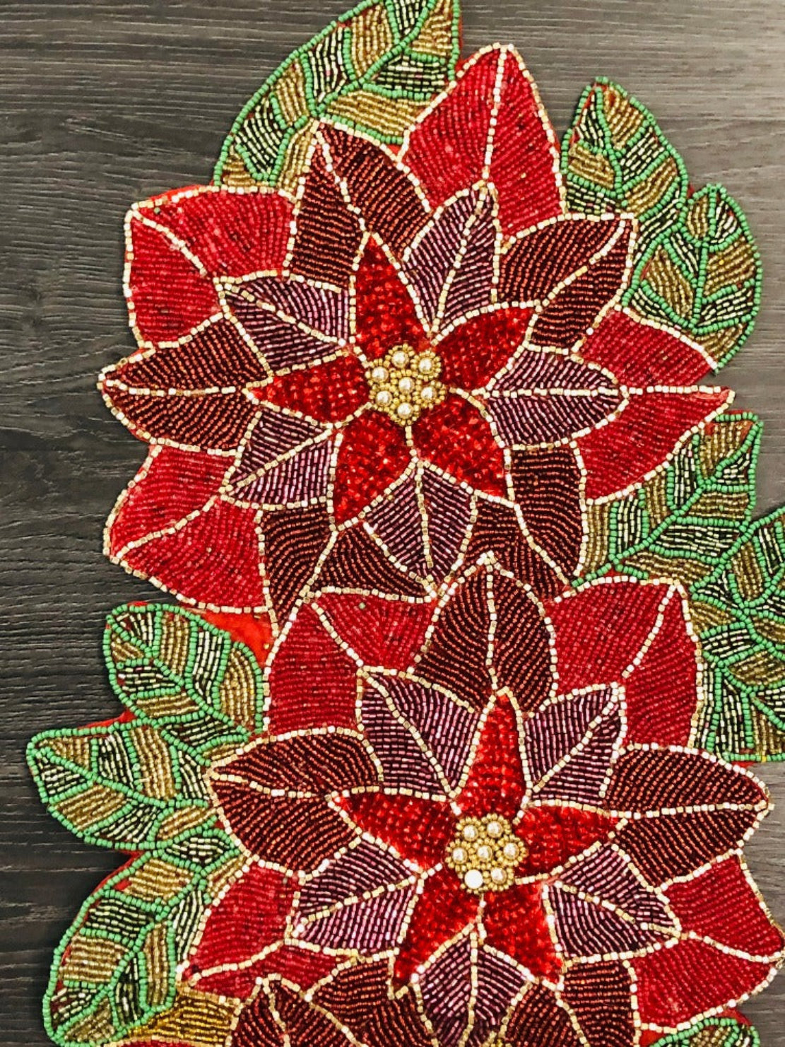 Floral Cutwork Multicolor Beaded Runner / Ruchi