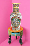 Traditional Handcrafted Embellished Marble Table Vase / Ruchi