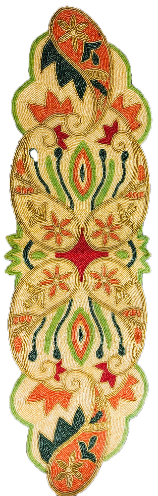 Colorful Paisley Beaded Table Runner / Ruchi
