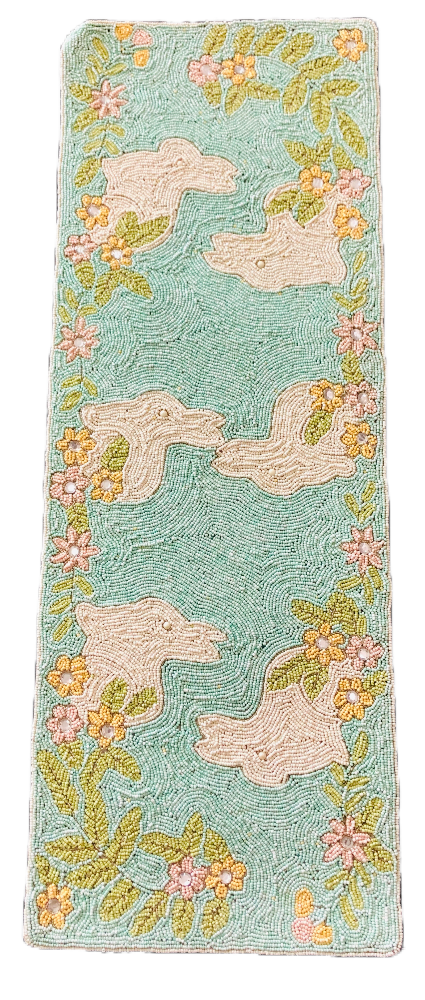 Multicolor Beaded Embroidered Table Runner/ Ruchi