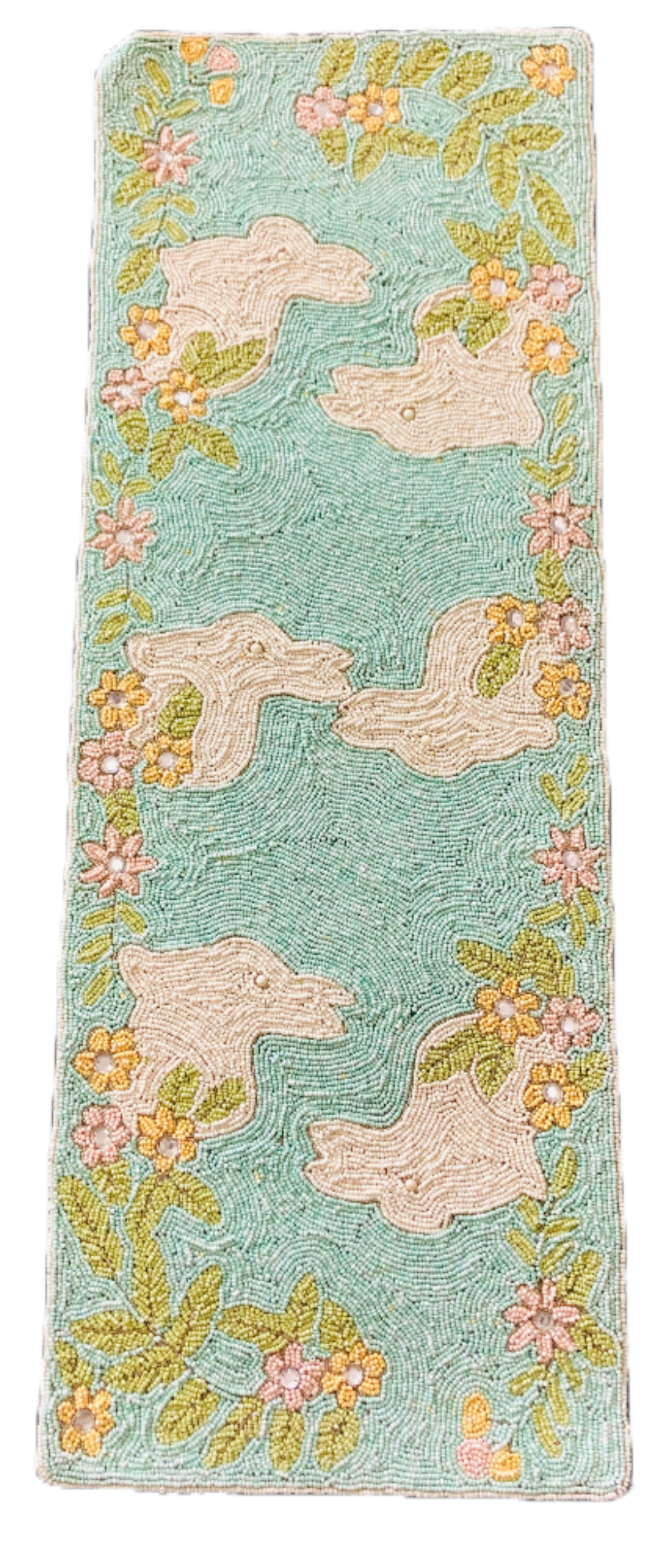 Multicolor Beaded Embroidered Table Runner/ Ruchi