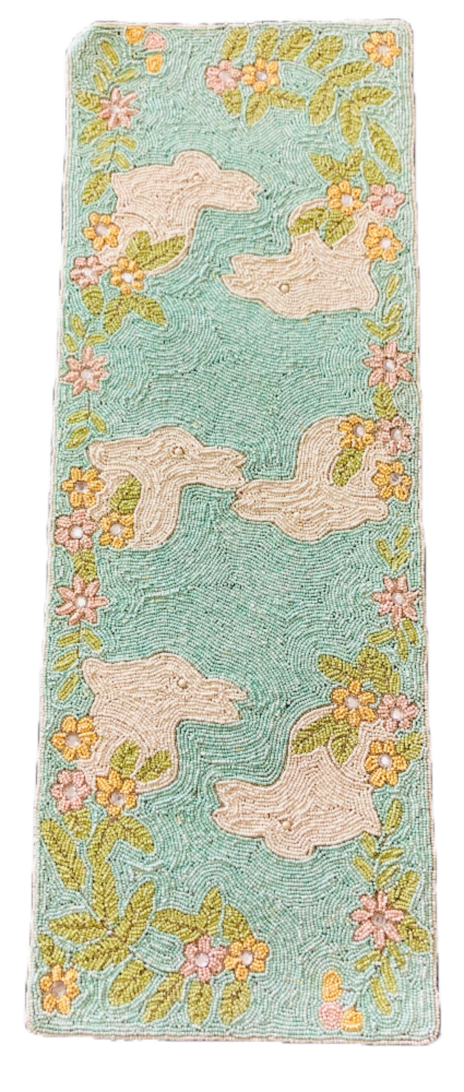 Multicolor Beaded Embroidered Table Runner/ Ruchi