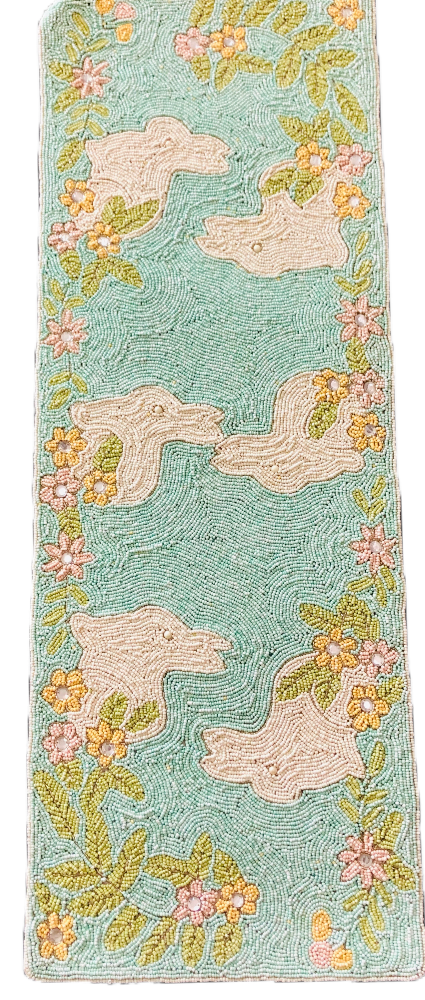 Multicolor Beaded Embroidered Table Runner/ Ruchi