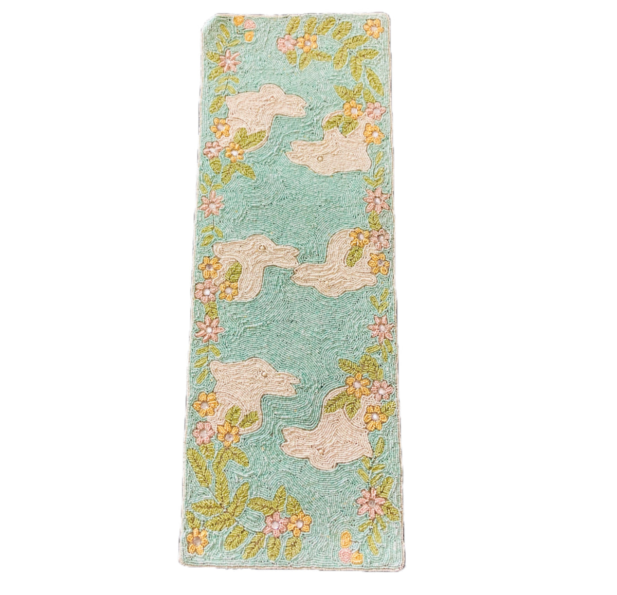 Multicolor Beaded Embroidered Table Runner / Ruchi
