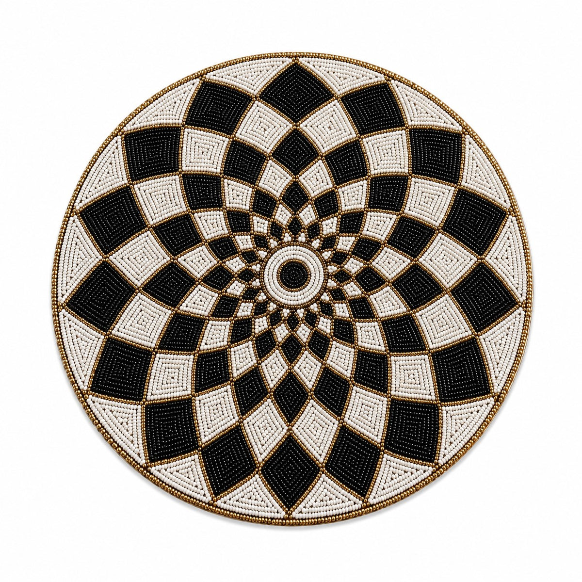 Beaded Geometric Pattern Placemat Set Of 2 / Ruchi