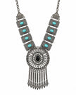 Handcrafted Turquoise Stone Ethnic Statement Necklace / Ruchi 