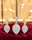 Gold-Tone Metal CZ Necklace and Earring Set / Ruchi