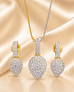 Gold-Tone Metal CZ Necklace and Earring Set / Ruchi