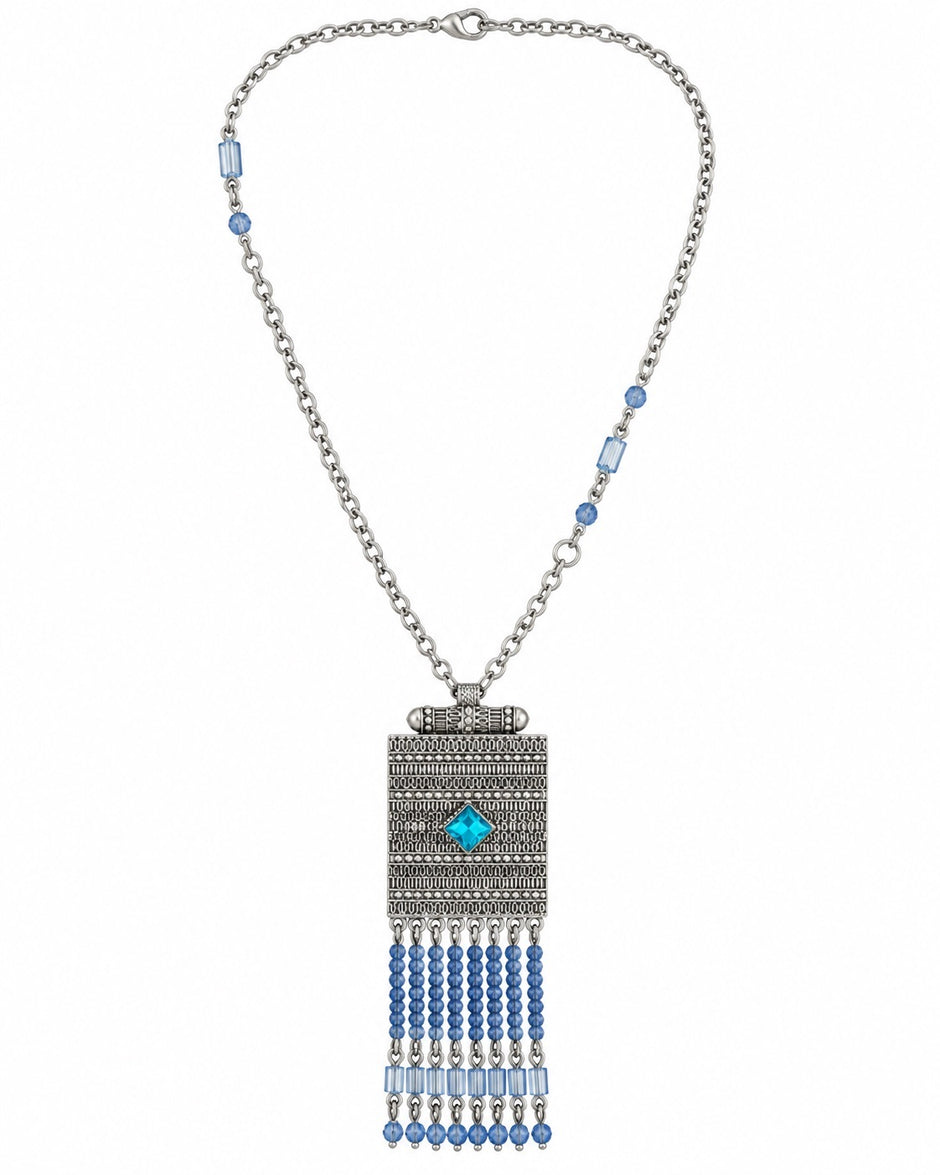 Bohemian Beaded Tassel Pendant Necklace / Ruchi