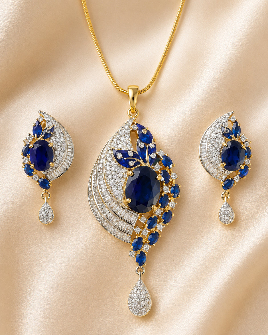 Exquisite American Diamond Necklace And Earrings Set / Ruchi