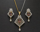 Geometric Smoky Crystal Stone Jewelry Set / Ruchi