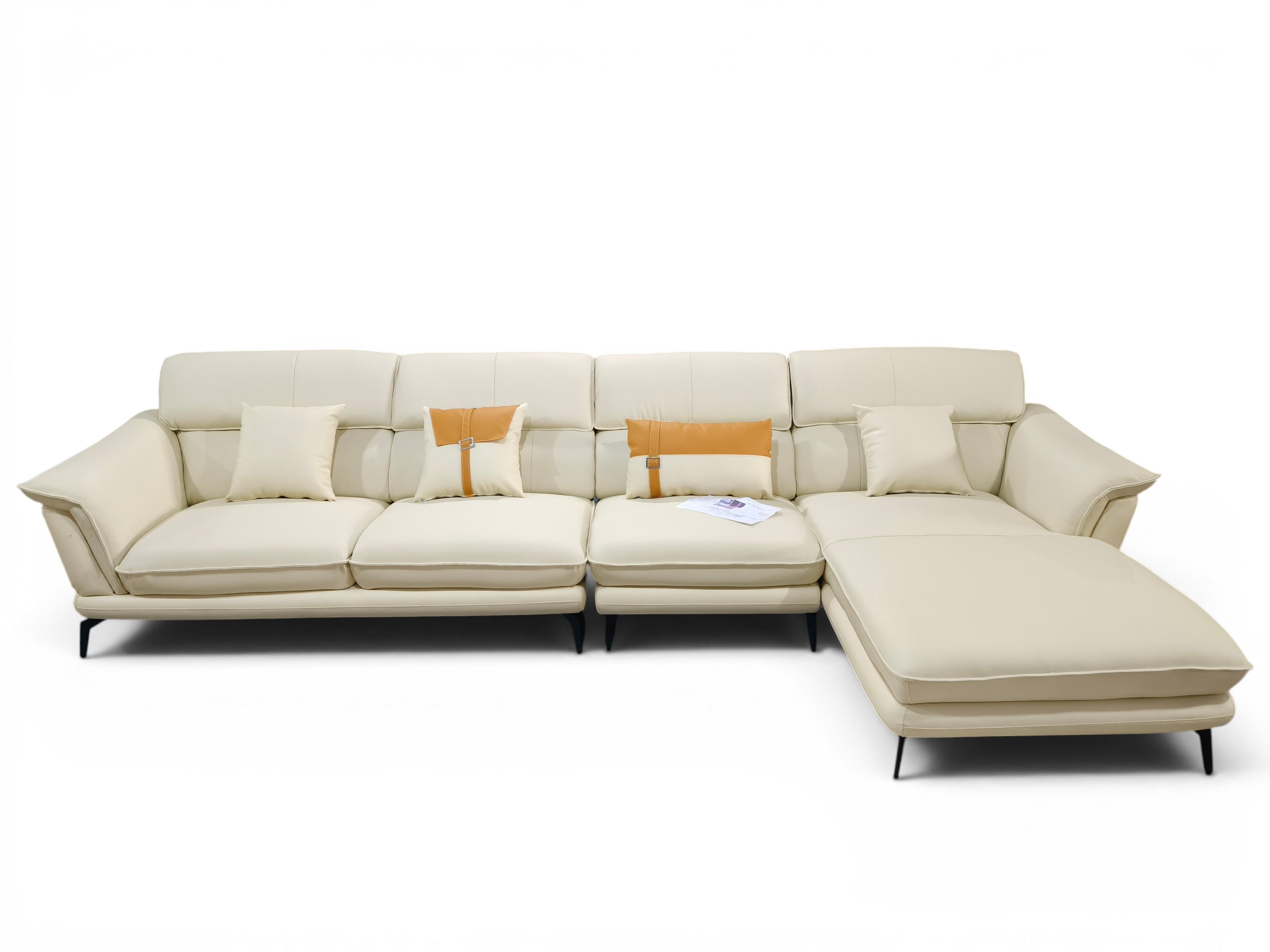 Modern L-Shape Genuine Leather Sectional Sofa / Ruchi 