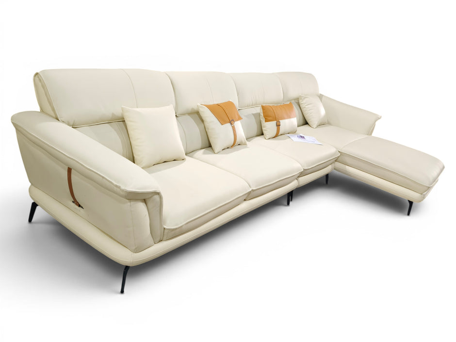 Modern L-Shape Genuine Leather Sectional Sofa / Ruchi 
