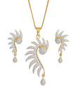 Gold-Plated Rhinestone Necklace and Earrings Set / Ruchi 