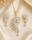 Gold-Plated Rhinestone Necklace and Earrings Set / Ruchi 