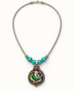 Handcrafted Colorful Ganesha Turquoise Beaded Necklace / Ruchi