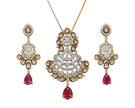 Traditional Teardrop Ruby Stone Necklace Set / Ruchi