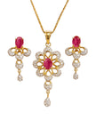 Floral Ruby Stone Necklace Set / Ruchi