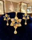 Multicolor Floral Blue Stone Necklace Set / Ruchi
