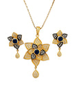 Multicolor Floral Blue Stone Necklace Set / Ruchi