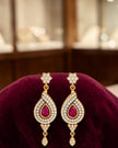 Elegant Design Ruby Stone Drop Earrings / Ruchi