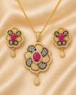 Vibrant American Diamond Floral Earrings And Necklace Set / Ruchi