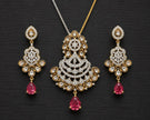 Traditional Teardrop Ruby Stone Necklace Set / Ruchi