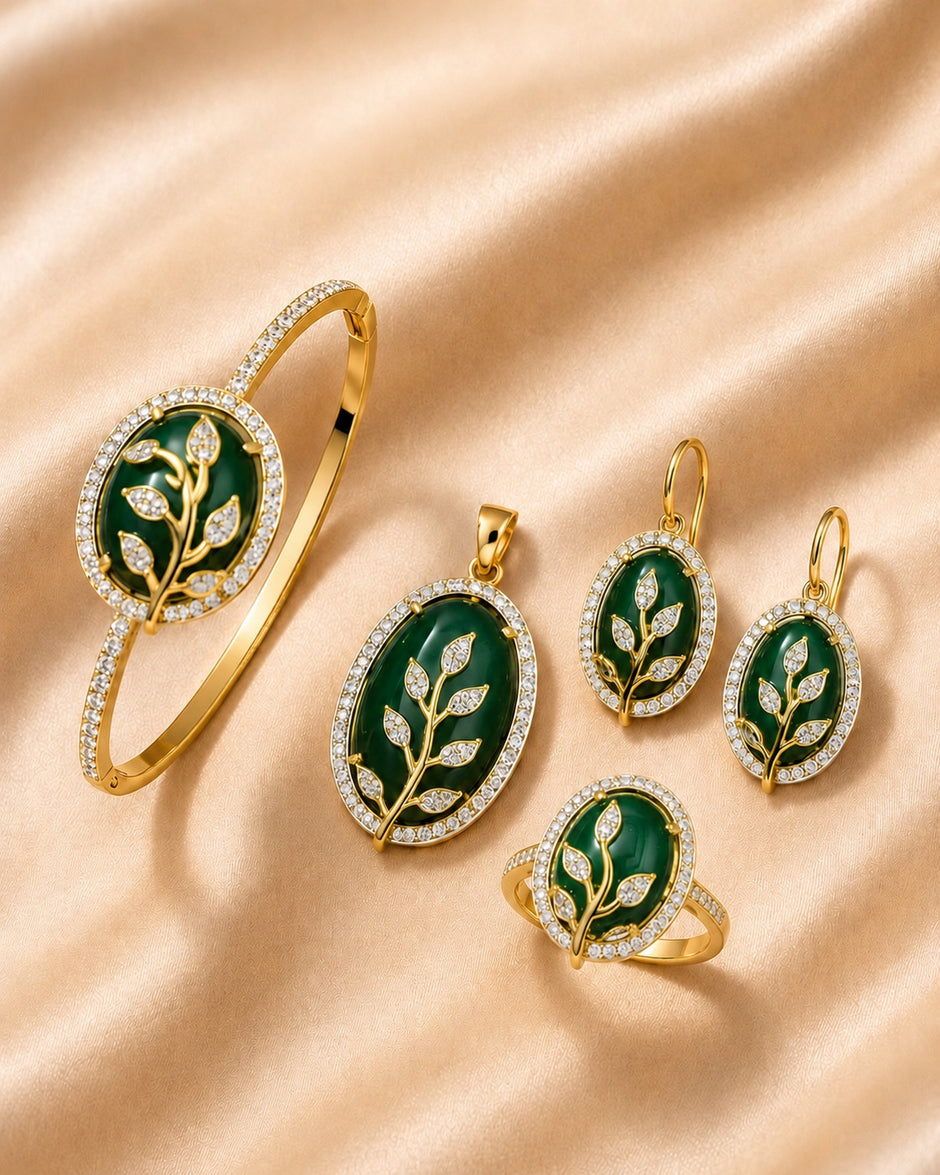 Minimalistic Gold-Plated Alloy 4-Piece Jewelry Set / Ruchi