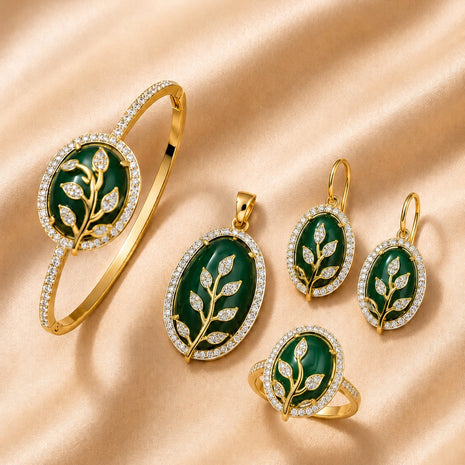 Minimalistic Gold-Plated Alloy 4-Piece Jewelry Set / Ruchi