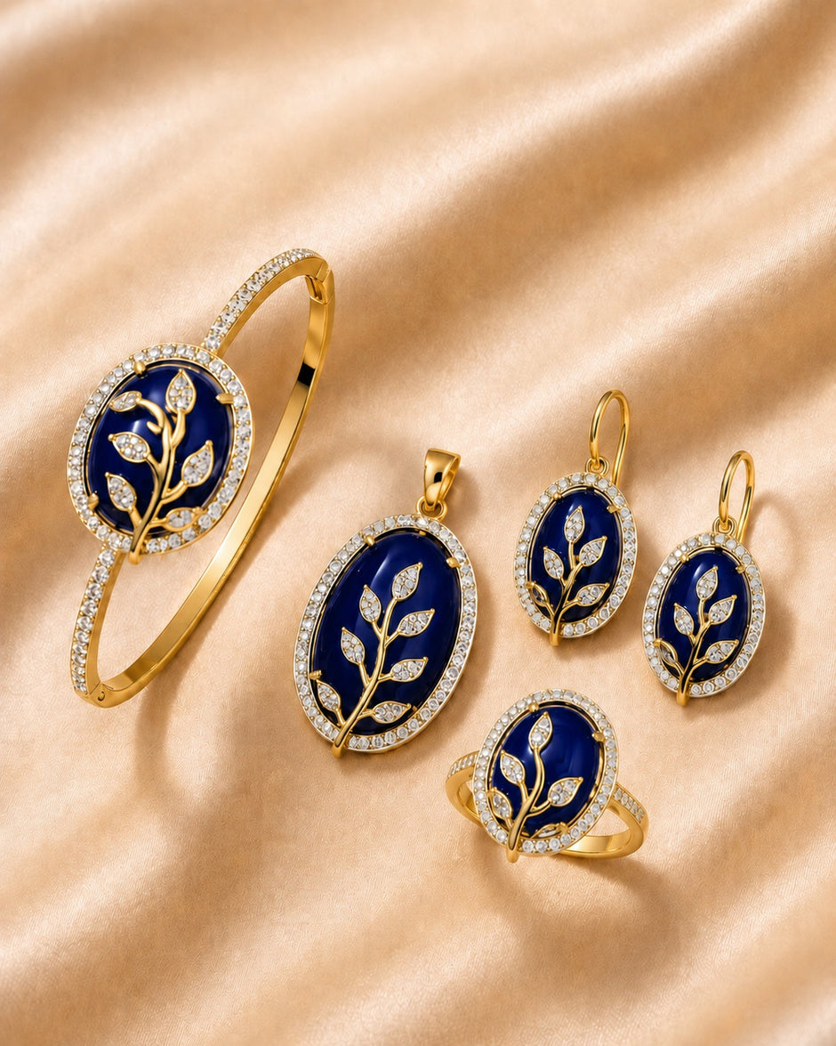Minimalistic Gold-Plated Alloy 4-Piece Jewelry Set / Ruchi